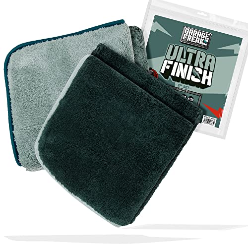 Garage Freaks Auto Poliertuch im 2er Pack - Ultra Finish Mikrofaser-Poliertuch 40x40cm, 1200 GSM - Für extrem sanftes Auspolieren mit optimalem Handling - 2er Set von Garage Freaks