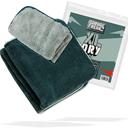 Garage Freaks Auto Trockentuch 2er Set - XL Dry Autotuch - 1x Mikrofasertuch groß 50x80cm & 1x 40x40cm, 1200 GSM - Extrem sanftes Trocknen, hohe Wasseraufnahme von Garage Freaks