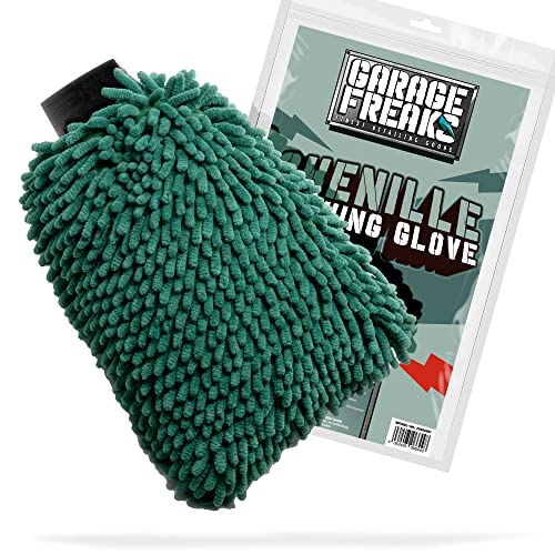 Auto Waschhandschuh - Chenille Washing Glove mit extrem weichen Mikrofasern - Wash Mitt für eine schonende Lackpflege - Farbe: Hellgrün - Garage Freaks von Garage Freaks