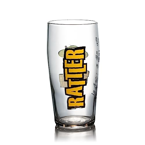 GarageBar Healeys Rattler Cyder Cider Glas | Pint bis Krempe 590 ml | Nukleated | Klapperschlange Glas | Cornish Cider | Offizieller Merchandise-Artikel | 1 Glas von GarageBar