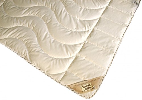 Garanta Bettdecke 135 x 200 cm - Extra leichte Sommer Leinen Decke 450 g - Bezug KBA Baumwolle von Garanta