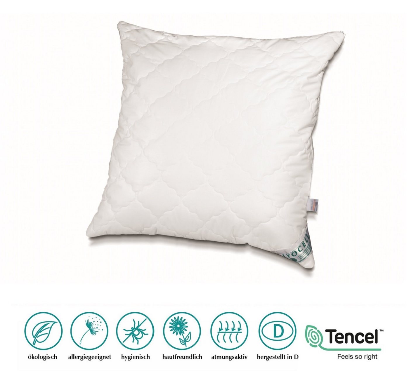 Bach's Bettenwelt Kopfkissen Lyocell Tencel Kissen Kopfkissen 80x80 cm optimale Klimaregulierung, mit Innenkissen, Höhe verstellbar Bach's Bettenwelt Kopfkissen Lyocell Tencel Kissen Kopfkissen 80x80 cm optimale Klimaregulierung, mit Innenkissen, Höhe verstellbar von Bach's Bettenwelt