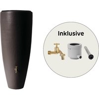 2in1 Wasserbehälter Komplett-Set 300 Liter mocca inkl. Auslaufhahn und Fallrohranschluss von Garantia