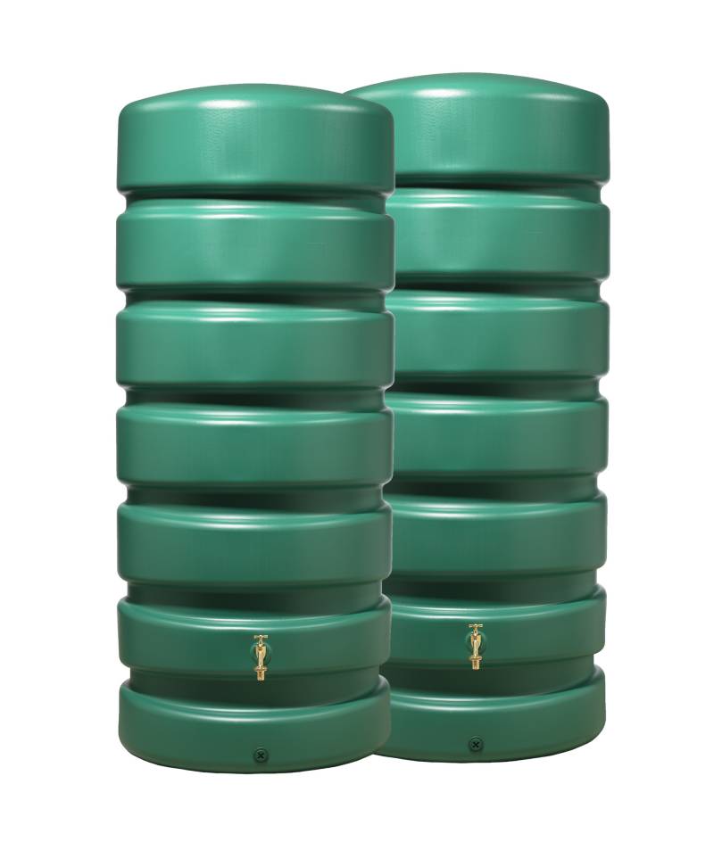GARANTIA Regentonnen 'Classico' grün 1300 l 2 Stück von Garantia