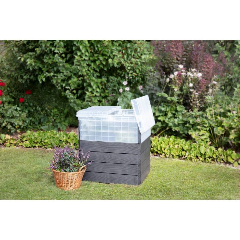 GARANTIA Hochbeet 'Ergo Quadro TurboPlus M 85 Wood' anthrazit 80 x 85 x 60 cm von Garantia