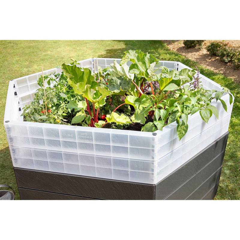 GARANTIA Hochbeet 'Ergo Turbo XL 75 Stone' anthrazit 145 x 75 x 145 cm von Garantia