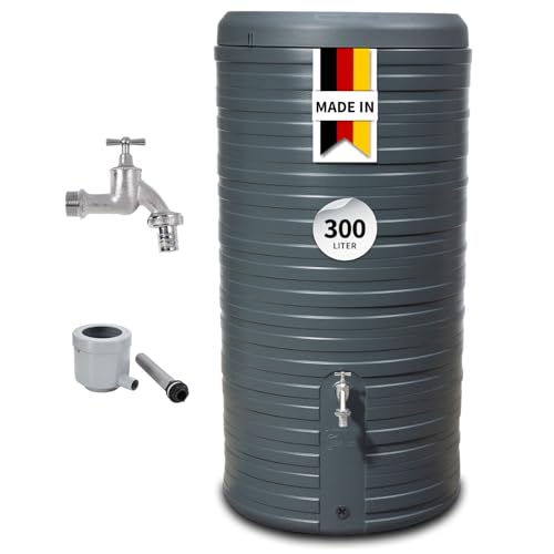 GARANTIA Nordic 2in1 Komplett-Set Regentonne 300 Liter Graphite Grey inkl. Chrom-Auslaufhahn und Fallrohranschluss - Regentonne, Wassertank, Regenfass, Regenwassertonne, Wasserbehälter, Fass GARANTIA Nordic 2in1 Komplett-Set Regentonne 300 Liter Graphite Grey inkl. Chrom-Auslaufhahn und Fallrohranschluss - Regentonne, Wassertank, Regenfass, Regenwassertonne, Wasserbehälter, Fass von Garantia