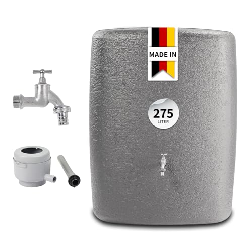 GARANTIA Terranova Regentonne Komplett-Set 275 Liter Graphite Grey inkl. Chrom-Auslaufhahn und Fallrohranschluss - Wandtank, Wassertank, Regenfass, Regenwassertonne, Regenwassertank, Wasserbehälter GARANTIA Terranova Regentonne Komplett-Set 275 Liter Graphite Grey inkl. Chrom-Auslaufhahn und Fallrohranschluss - Wandtank, Wassertank, Regenfass, Regenwassertonne, Regenwassertank, Wasserbehälter von Garantia