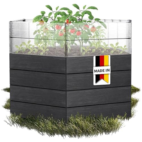 Garantia Ergo Hochbeet Turbo L 75 Wood - Blumentopf, Hochbeete für Garten, Pflanzkübel Groß Außen, Blumenkasten, Blumentopf Hoch, Blumenkübel, Frühbeet von Garantia