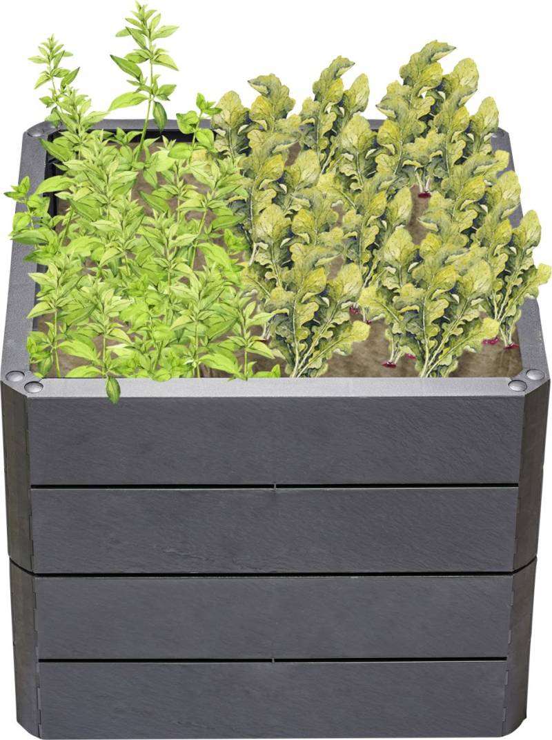 Garantia Hochbeet Ergo Quadro S 50 60 x 60 x 50 cm, stone, Wassersystem von Garantia