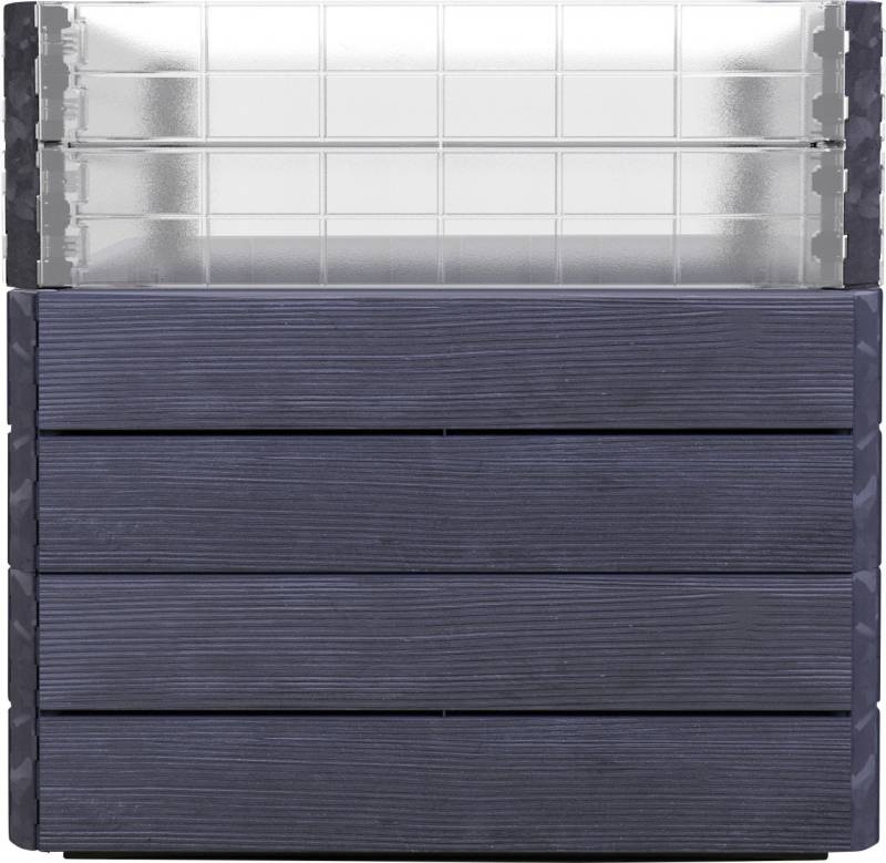 Garantia Hochbeet Ergo Quadro Turbo L 75 80 x 80 x 75 cm, wood, Wassersystem & Wachstumsmodul von Garantia