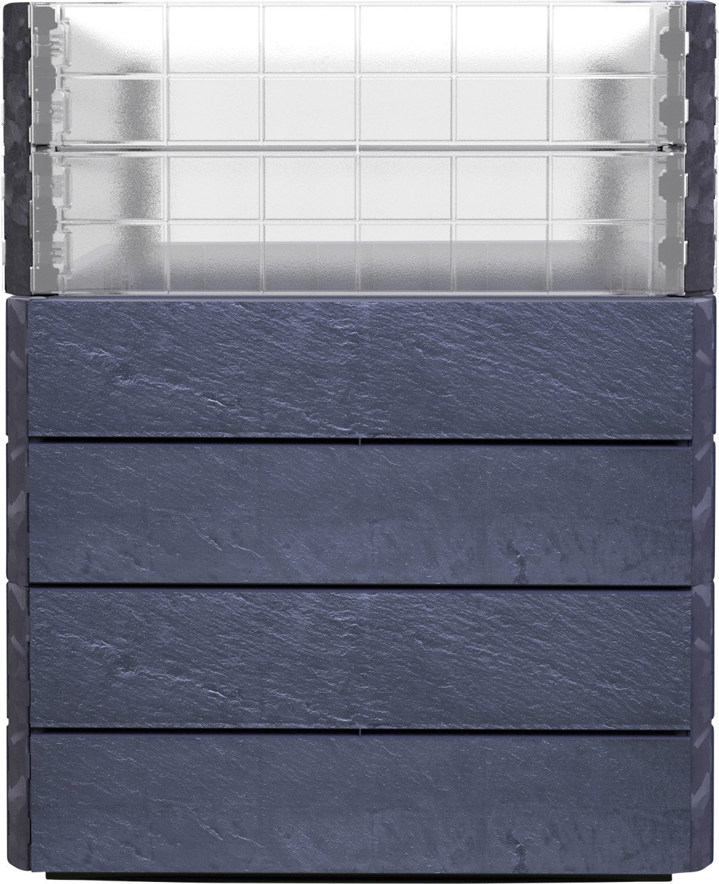 Garantia Hochbeet Ergo Quadro Turbo M 75 80 x 60 x 75 cm, stone, mit Flora Wassersystem und Wachstum von Garantia