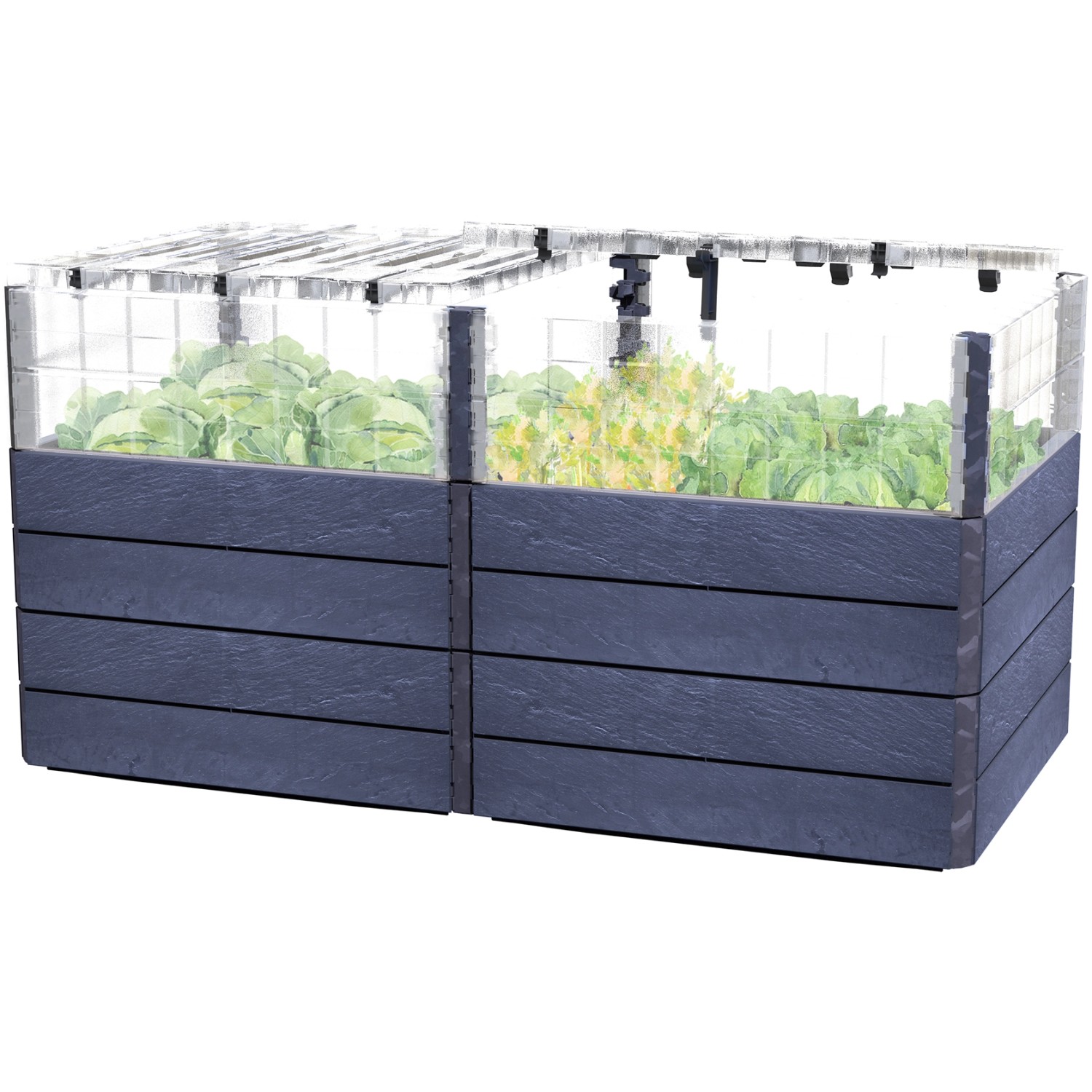 Garantia Hochbeet-System 2 L Turbo Plus Ergo Quadro 80 cm x 160 cm x 80 cm Stone Garantia Hochbeet-System 2 L Turbo Plus Ergo Quadro 80 cm x 160 cm x 80 cm Stone von Garantia