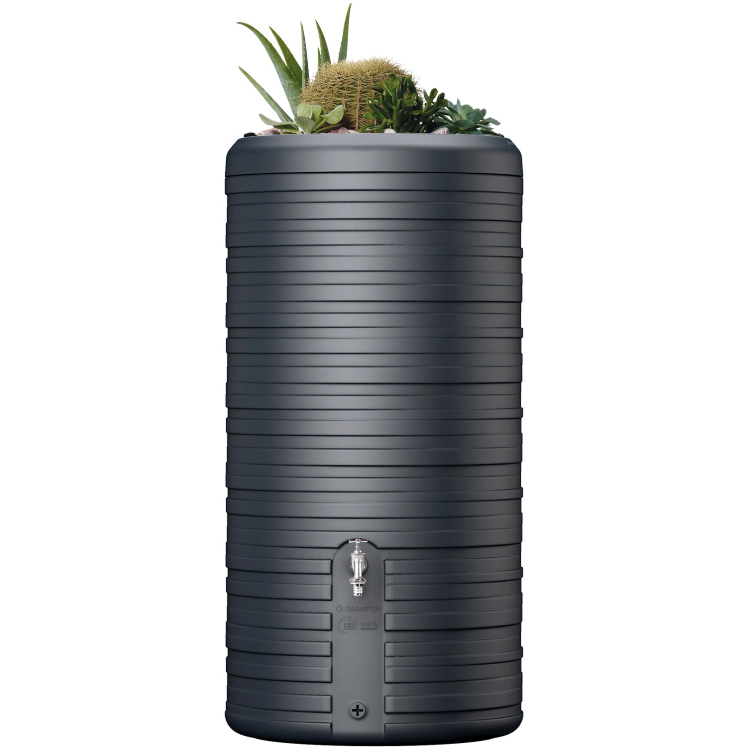Garantia Regenwasser-Behälter Nordic 2in1 inkl. Pflanzschale 300 l Graphite Grey von Garantia