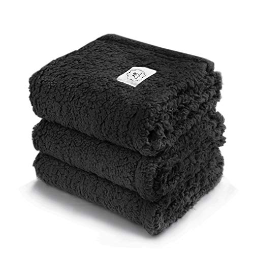1 Pack 3 Decken Super Weich Premium Flauschig Hundedecke Katzendecke für Haustier Hunde Katze Welpe Schwarz M(52 * 76 cm) von luciphia