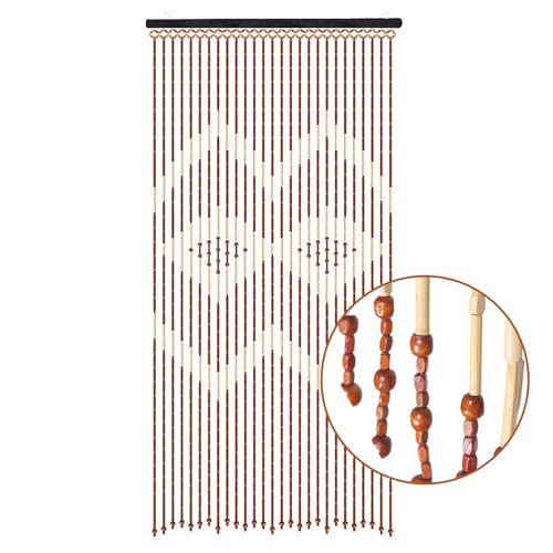 Garbenat Bambusvorhang - 90 x 175cm Perlentürvorhang 27-Zeilen Hölzern Perlenvorhang Rautenform Muster Retro Teilervorhang mit Perlen Baumwollfaden Seilvorhang Türvorhängeperlen-Kaffee, Weiß Garbenat Bambusvorhang - 90 x 175cm Perlentürvorhang 27-Zeilen Hölzern Perlenvorhang Rautenform Muster Retro Teilervorhang mit Perlen Baumwollfaden Seilvorhang Türvorhängeperlen-Kaffee, Weiß von Garbenat