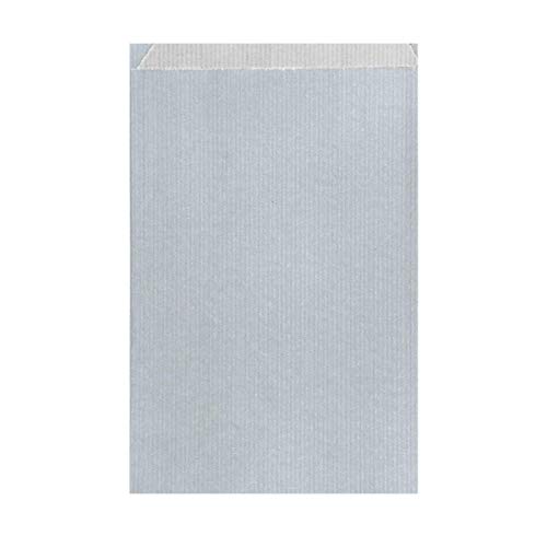 Pou 809.73 Flache Beutel Kraftpapier, 19+8 x 35 cm, silberfarben von García de Pou