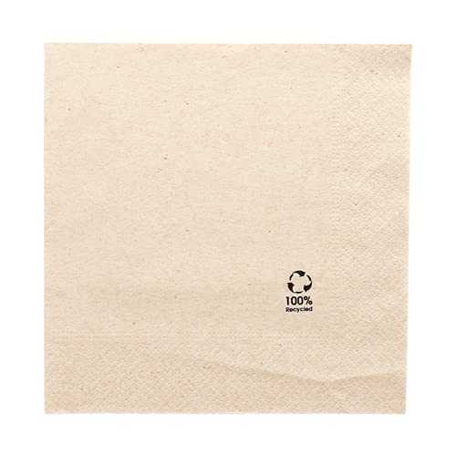 100 Stück Ecolabel-Servietten, 2-lagig, 18 g/m2, 30 x 30 cm, naturfarben, recycelt von Garcia de Pou