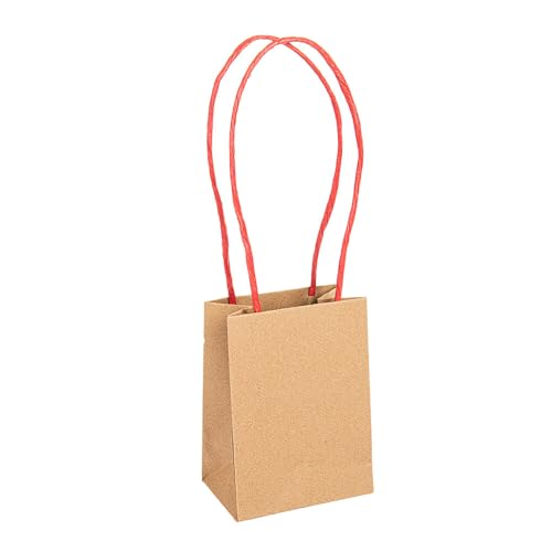 100 Stück - Sos Taschen mit roten Papiergriffen 110 g/m2 9+6 x 12 cm Natur Kraft von Garcia de Pou