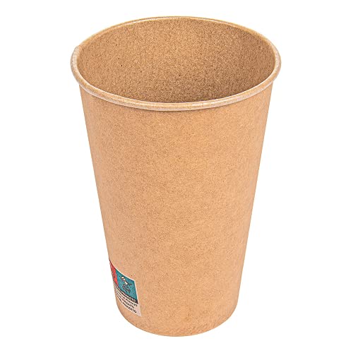 1000 Stück - Becher 16 Oz - 480 ml 250 + 25 Stück G/M2 Ø 9 x 12,8 cm braun Pappe von García de Pou