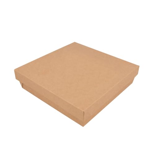 25 Stück – Kisten und Deckel 'Thepack' 1000 ml 240 g/m2 + 12 Pp 18,5 x 18,5 x 4 cm Natur Nano-Mikro Wellpappe von Garcia de Pou