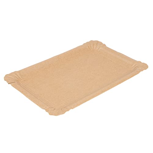 250 Stück - Tabletts für Kuchen, klein, 20 x 13 cm, natürliches Kraftpapier von García de Pou