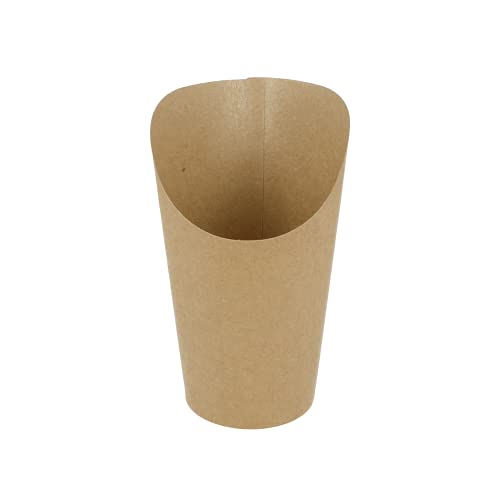 2500 Stück - Offene Frittebecher 'Natural' 9 Oz - 270 ml 200 + 25 Stück G/M2 Ø7 x 10,5 cm braun Pappe von García de Pou