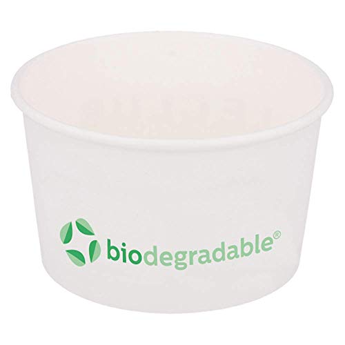 50 Stück Eisbecher 'Biologisch abbaubar' 120 ml 210 + 30 Pla G/M2 Ø7,7X4,7 cm weiß Cellulose + Batterie von Garcia de Pou