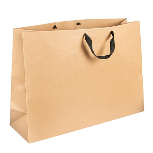 50 Stück Sos Taschen mit Griffen aus Baumwolle, schwarz, 110 g/m², 60 + 18 x 42 cm, natürliche Kraft von Garcia de Pou