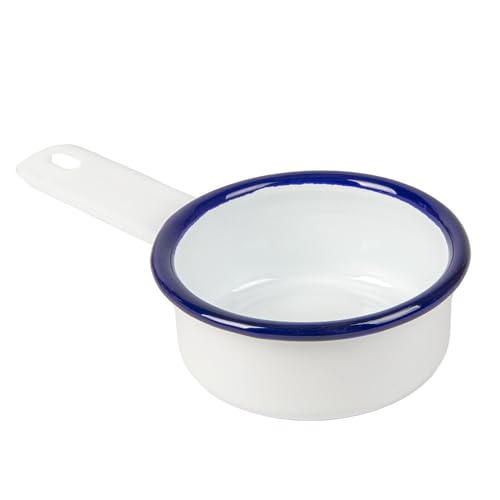 Enamelware Mini-Töpfe, 100 ml, 14,6 x 8 x 3 cm, Weiß, emailliertes Eisen, 6 Stück von Garcia de Pou