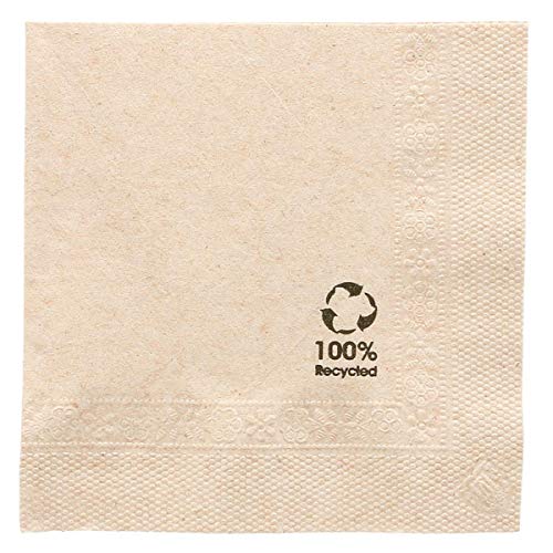 Servietten Ecolabel 2-Lagig 18 G/M2 20X20 Cm Natur Recycelt Tissue - 4800 Un. von García de Pou