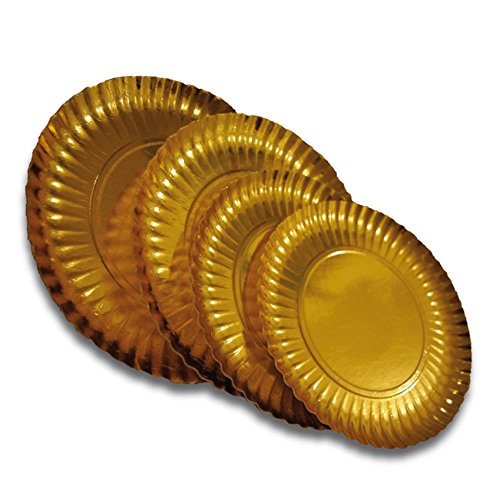 Garcia de Pou 100 Einheit Teller 717 GSM in Box, 27 cm, Karton, gold, 30 x 30 x 30 cm von García de Pou