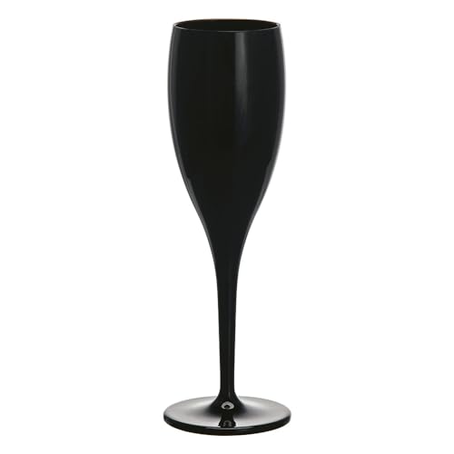 Garcia de Pou 12 Stück - Champagnergläser, 130 ml, Ø 5,2/6,2 x 19,1 cm, Schwarz, Polycarbonat von Garcia de Pou