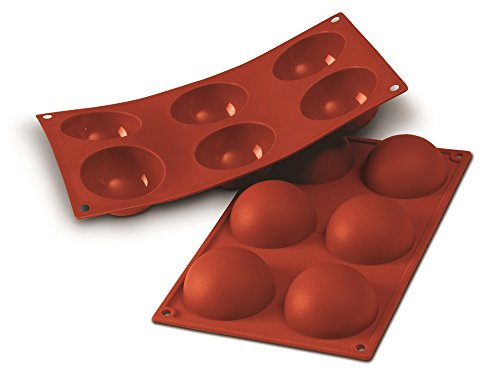 Garcia de Pou 166.10 Silikon-Backform, halbkugelförmig, 17,5 x 30 cm, Rot von Garcia de Pou