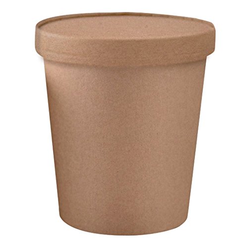 García de Pou 212.60 - Kleiner Behälter Mit Deckel 480 Ml 340 + 18 Pe G/M2 Ø 9,8/7,5X10 Cm Natur Kraft - 25 units von Garcia de Pou