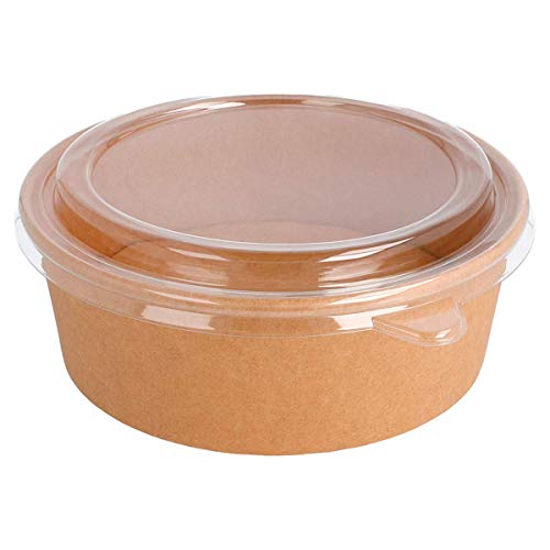 García de Pou 224.48 - Combo Salatschüssel+Deckel Pet 1300 Ml 320 + 18 Pe G/M2 Ø 18,5/16X6,5 Cm Natur Kraft - 25 units von García de Pou