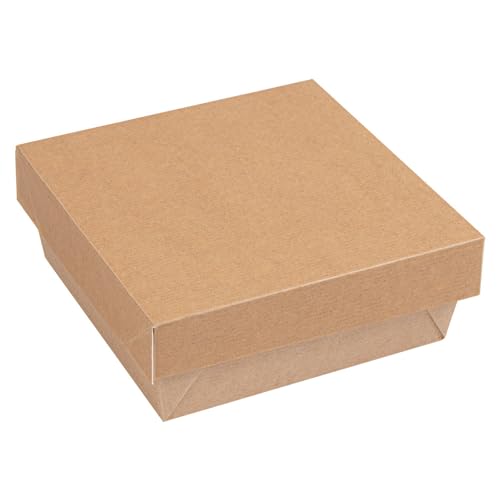 Garcia de Pou 25 Stück – Schachteln + Deckel 'Thepack' 500 ml 220 g/m² + 12 Stück 12 x 12 x 5 cm Natur-Wellpappe Nano-Mikro von Garcia de Pou