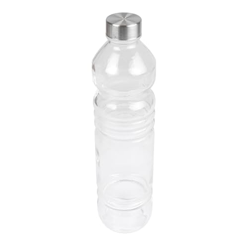 Garcia de Pou 4 Stück, Flasche + Deckel, Edelstahl, 1080 ml, Ø 8,2 x 32 cm, transparentes Glas von Garcia de Pou