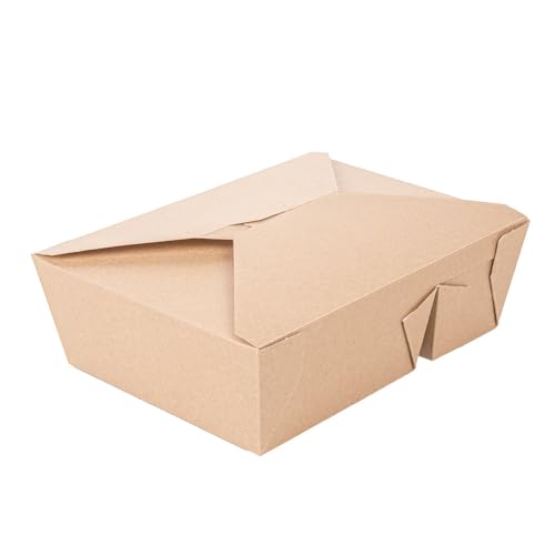 Garcia de Pou 50 Stück – Amerikanische Boxen 2 Compart. 'Thepack' 1320 + 660 ml, 240 + 12 Pp G/M2, 19,6 x 14 x 6,2 cm, Natur, Nano-Mikro-Wellpappe von Garcia de Pou