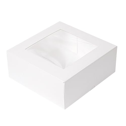 Garcia de Pou 50 Stück - Gebäckboxen mit Fenster 'Thepack' 250 g/m2 + Opp 18 x 18 x 7,5 cm, Weiß, Nano-Mikro-Wellpappe von Garcia de Pou