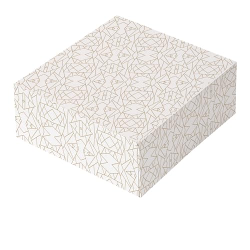 Garcia de Pou 50 Stück – Kuchenboxen ohne Fenster, 250 g/m², 16 x 16 x 8 cm, Weiß, Nano-Mikro-Wellpappe von Garcia de Pou