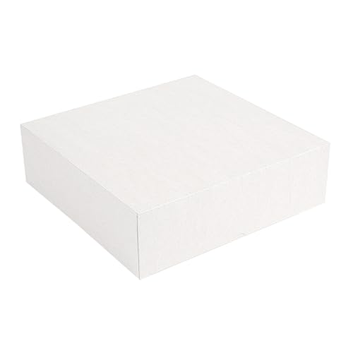 Garcia de Pou 50 Stück – Kuchenboxen ohne Fenster, 250 g/m², 30 x 30 x 8 cm, Weiß, Nano-Mikro-Wellpappe von Garcia de Pou