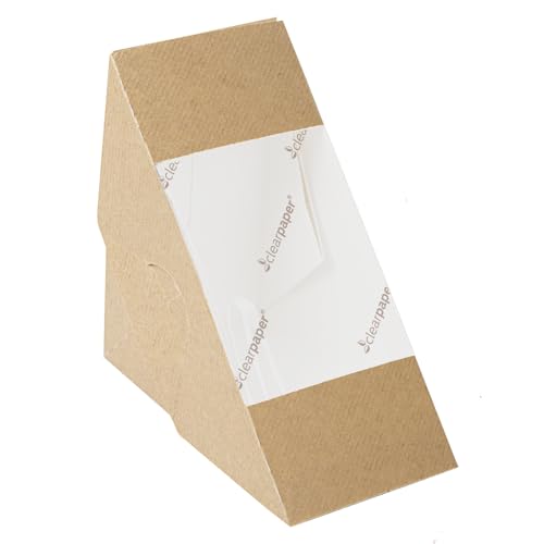 Garcia de Pou 50 Stück Sandwichboxen mit Sichtfenster Eco - Doppelter 'Thepack' 220 G/M2 12,4 x 12,4 x 7,5 cm Natur Nano-Mikro Wellpappe von Garcia de Pou