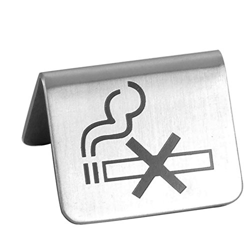 Garcia de Pou No Smoking Tisch Sign, Edelstahl, silber, 5,3 x 5 x 3,5 cm von Garcia de Pou