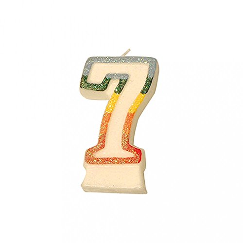 Geburstagskerzen N.7 Kandiert 9 Cm Weiss Wachs - 24 Un. von García de Pou