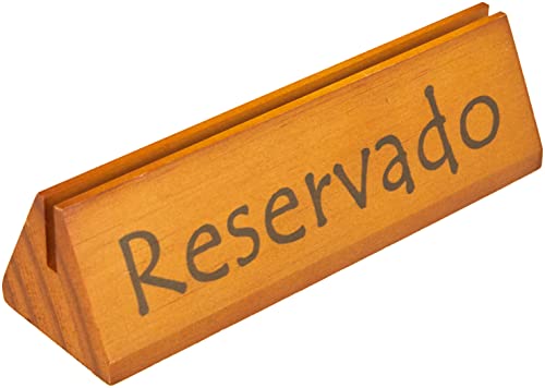 Schild "Reservado/Reserved" 15X4,4X4,4 Cm Holz - 10 Un. von García de Pou