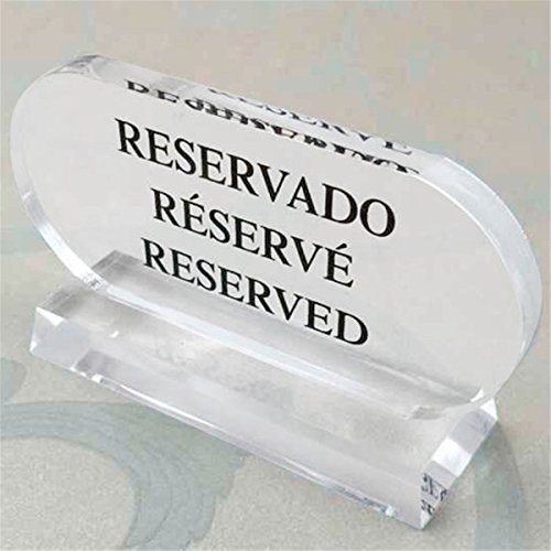 Schild "Reservado-Réservé-Reserved" 13,5X7,5 Cm Transparent Acryl - 100 Un. Schild "Reservado-Réservé-Reserved" 13,5X7,5 Cm Transparent Acryl - 100 Un. von García de Pou