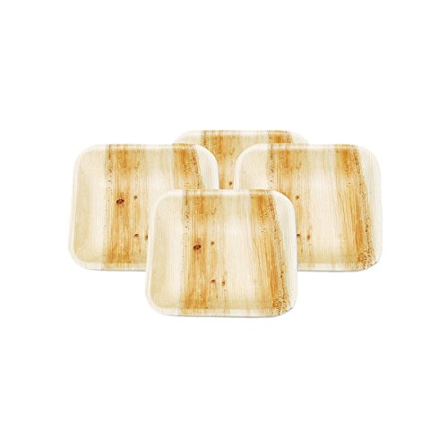 Teller Quadratisch 7,7X7,7X2 Cm Natur Areca - 200 Un. von García de Pou