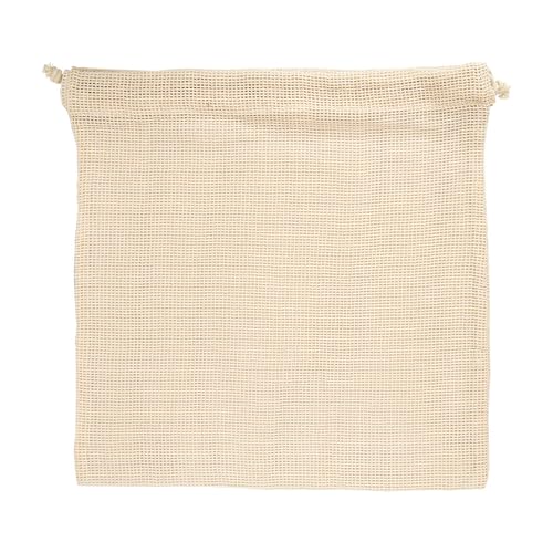 Wiederverwendbare Netztaschen, 33 x 33 cm, Beige, Baumwolle, 25 Stück von Garcia de Pou