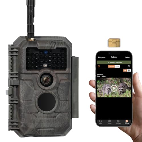 GardePro X20 4G LTE Wildkamera mit SIM-Karte und App, 48MP 1296P H.265 Video, No Glow Nachtsicht Bewegungsmelder, 4G Jagdkamera Wildtierkamera Handyübertragung, IP66 Fotofalle von GardePro
